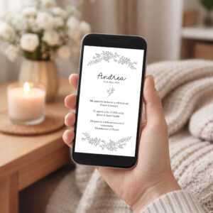 INVITACIÓN DIGITAL DE COMUNIÓN ARCO DE FLORES ANDREA