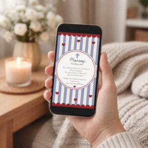 INVITACIÓN DIGITAL DE COMUNIÓN CRUZ Y CORAZONES MARCOS