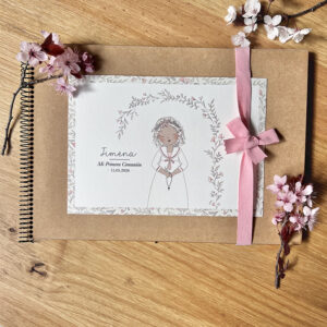 LIBRO DE FIRMAS COMUNIÓN ARCO DE FLORES JIMENA